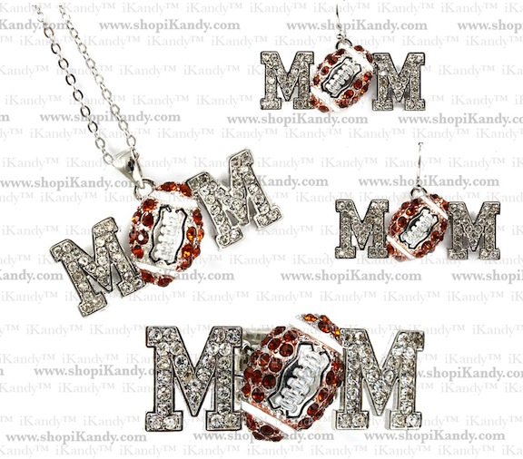 Football Mom Sports Necklace Set