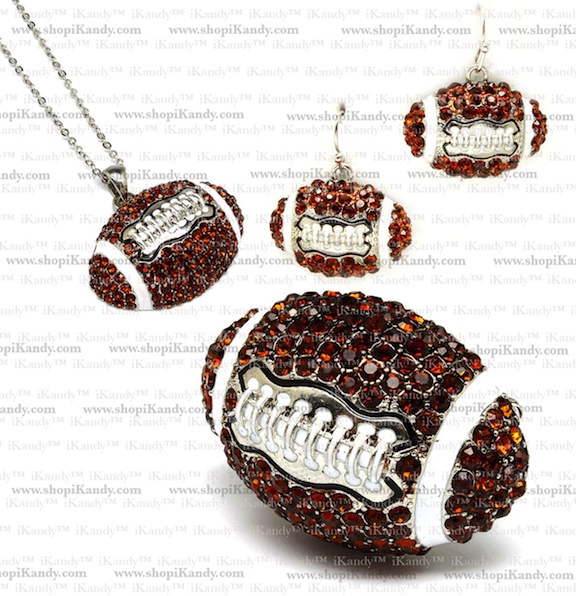 Football Sports Necklace Jewelry Set