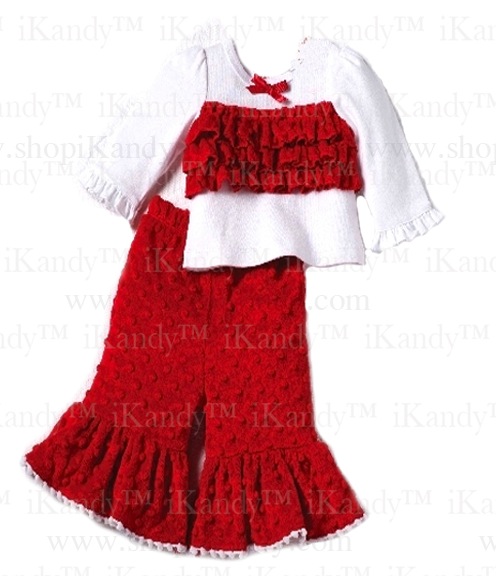 Red Minky 2 Piece Pant Set