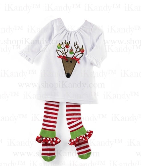 Reindeer Tunic & Ruffle Sock Leggings