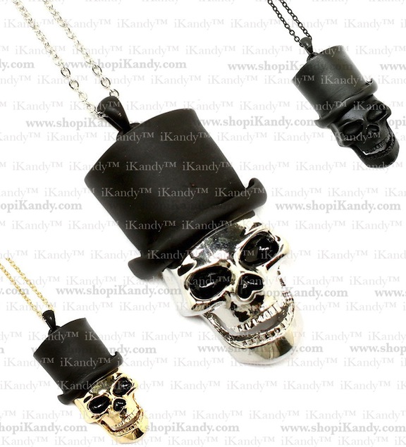 Skull Top Hat Charm Necklace