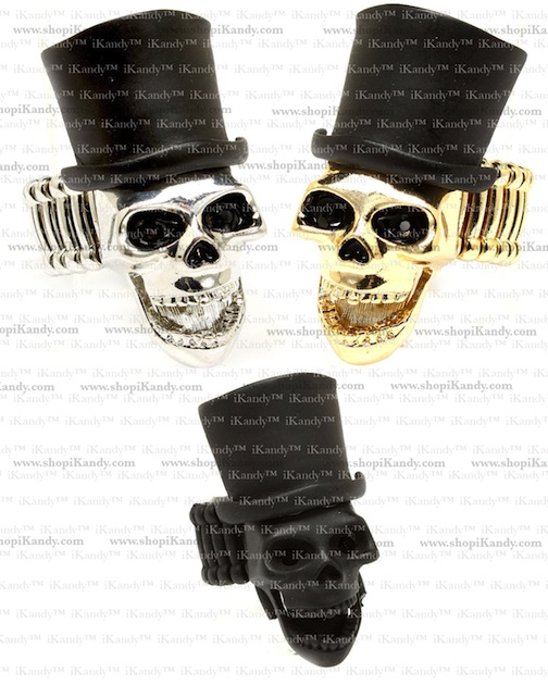 Skull Top Hat Ring