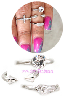 Three Midi Rings Set