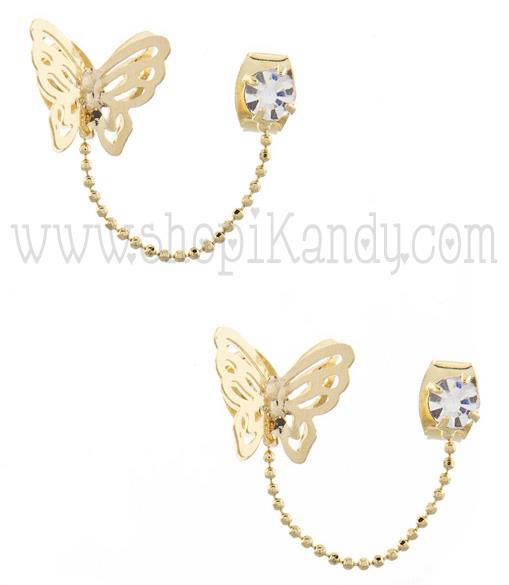 Butterfly Chain Double Post Earrings