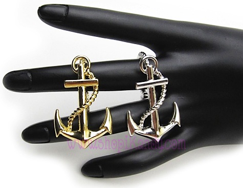 Nautical Anchor Two Finger Ring