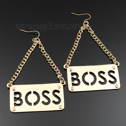 BOSS Plaque Earrings