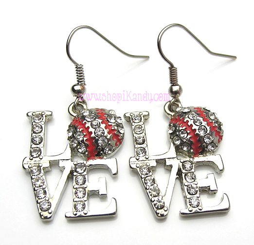 Baseball LOVE Sports Earrings