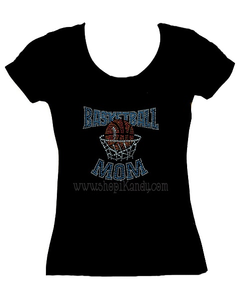 Adult Basketball Mom Bling T-shirt