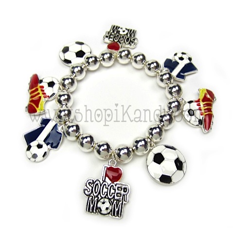 Soccer Charm Sports Bracelet