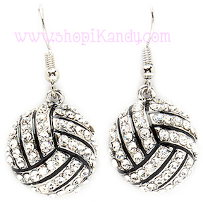 Bling Volleyball Sports Earrings