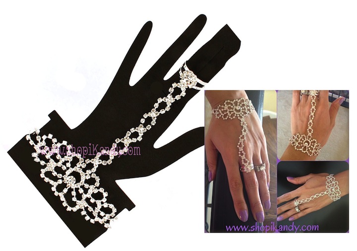 Crystal Studs Ringlet (Bracelet w/Ring)