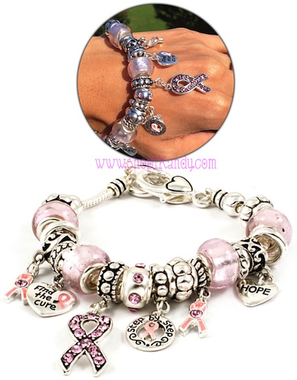 Breast Cancer Awareness Mixed Charms Bracelet