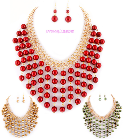 Pearl Bubble Necklace & Earring Set