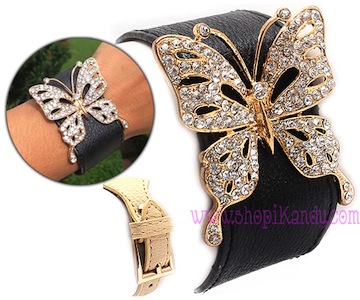 Crystal Butterfly Buckle Bracelet