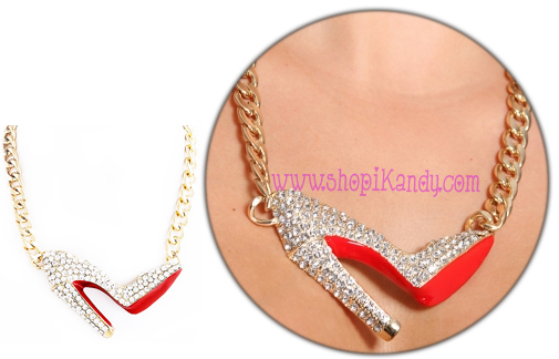 Bling Stiletto Shoe Necklace