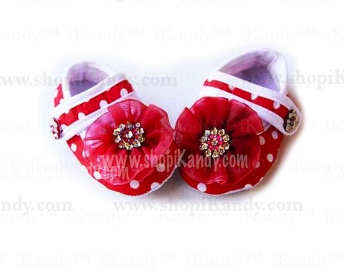 Red Polka Dot Infant Crib Shoes