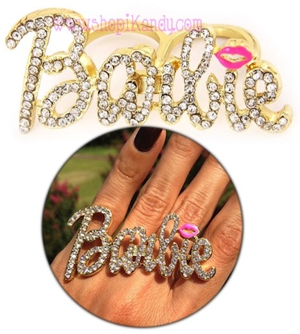 Crystal Bling Two Finger Ring