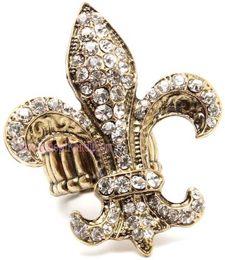 Crystal Fleur De Lis Ring