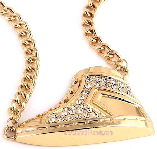 Bling Sneaker Pendant Necklace