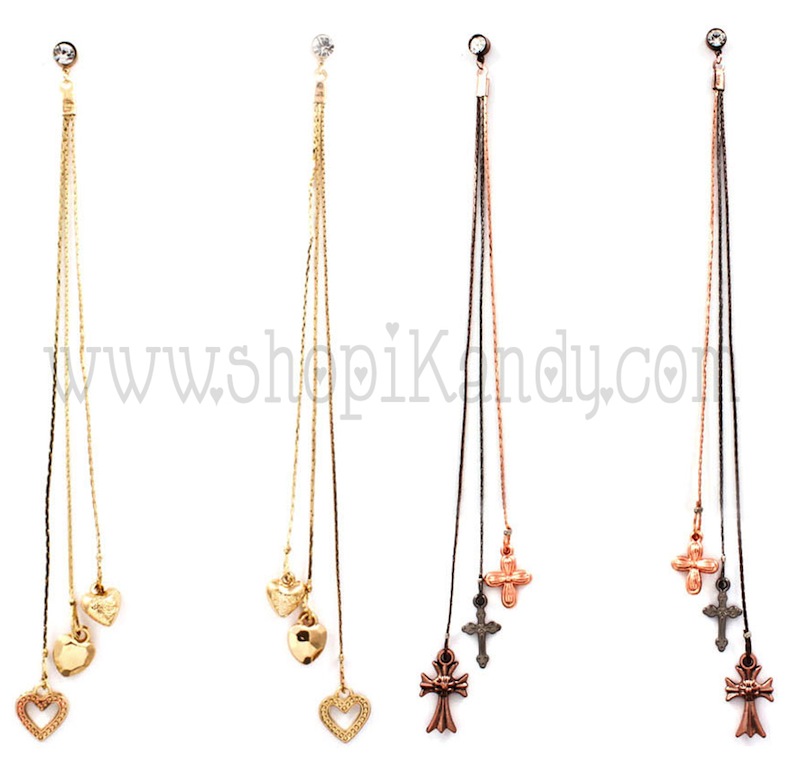 Long Straight Charm Earrings