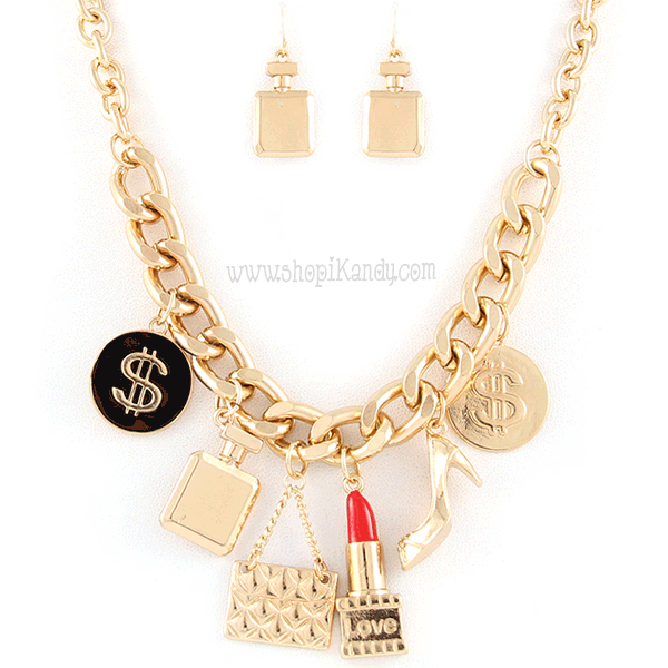Fashion Lover Charm Necklace Set