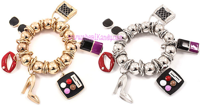 Makeup Fashionista Charm Bracelet