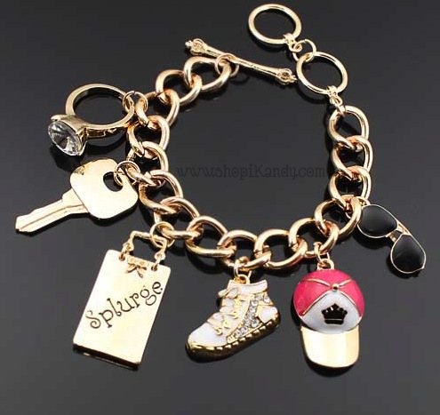 Fashionista Lifestyle Charm Toggle Bracelet