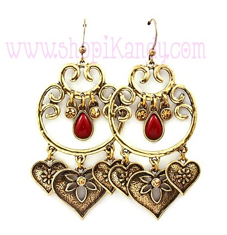 Filigree Heart Chandelier Earrings