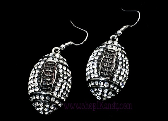 Bling Football Sports Earrings