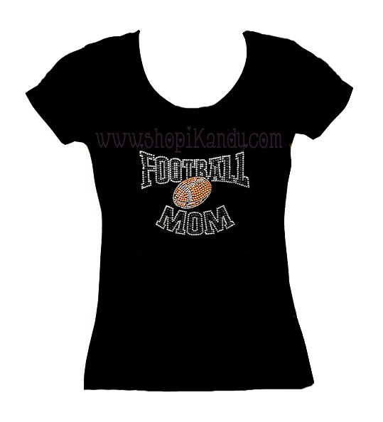 Adult Football Mom Bling T-shirt