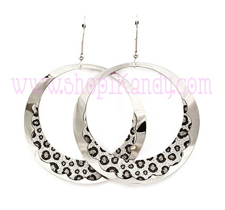 Glitter Animal Print Hoop Earrings