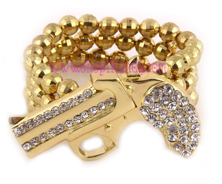 Revolver Gun Stretch Bracelet