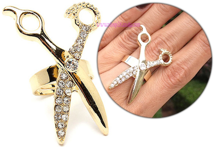 Hair Stylist Scissors Bling Ring