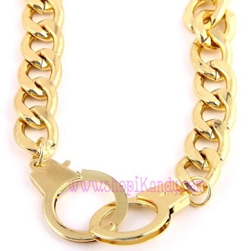 Golden Handcuffs Metal Necklace