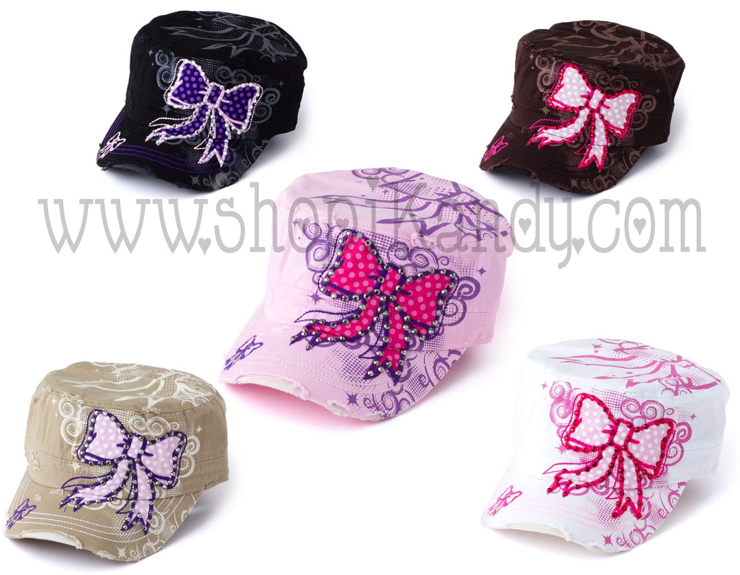 Pink Bow Adult Hat