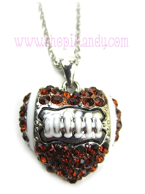 Football Heart Sports Necklace