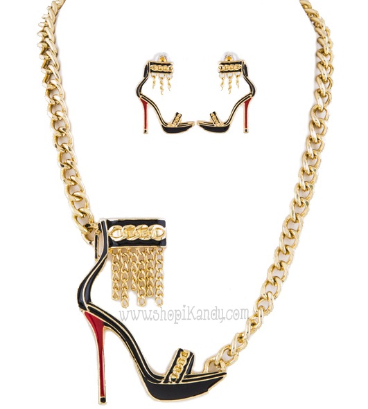 Fashionista Stiletto Heel Necklace Set