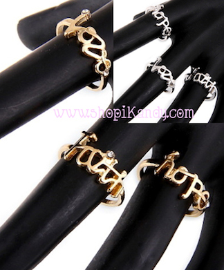 Hope, Love & Faith Three Ring Set