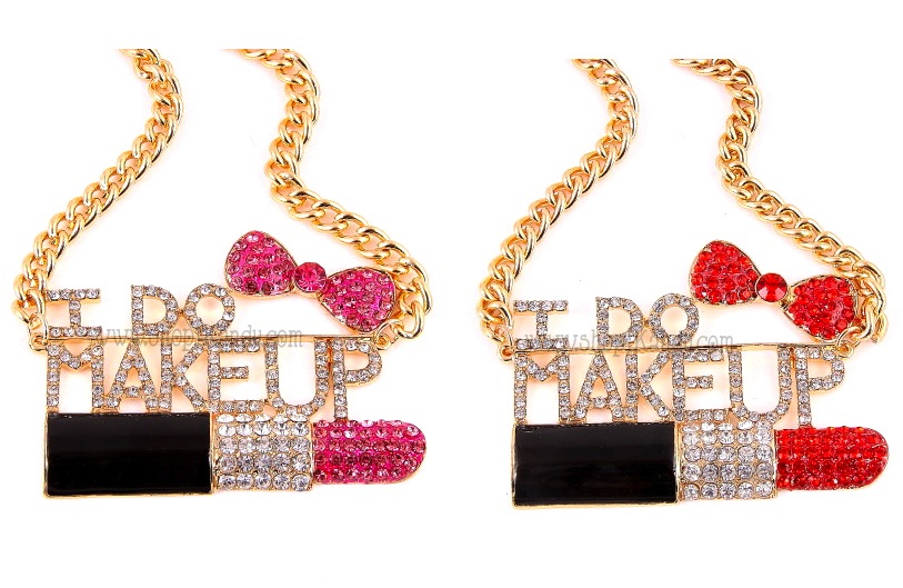 I DO MAKEUP Makeup Artist Bling Necklace