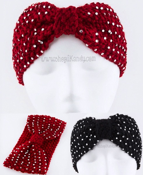 Knotted Crystal Knit Headband