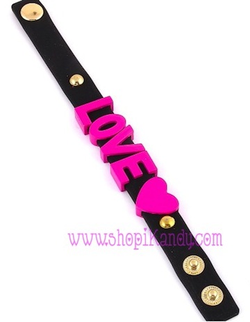Jelly Bracelet with Metal LOVE Letters and Heart