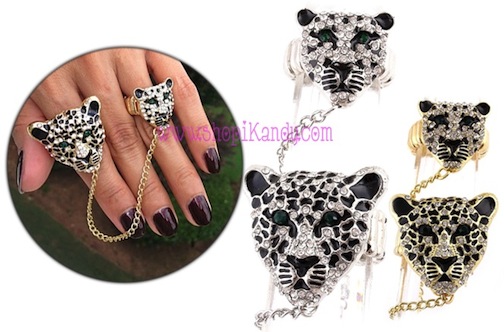 Leopard Head Double Ring