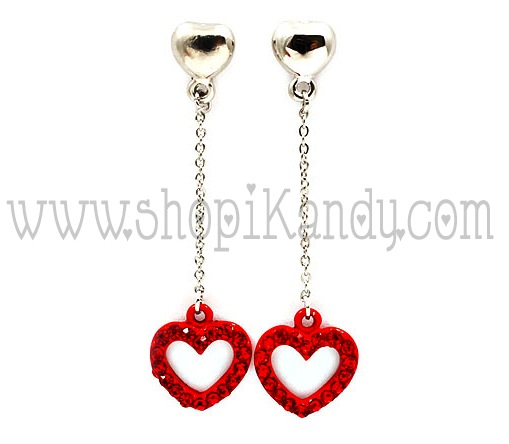 Linear Heart Earrings