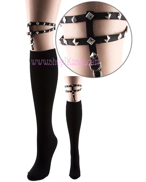 Metal Studded Stocking Garter