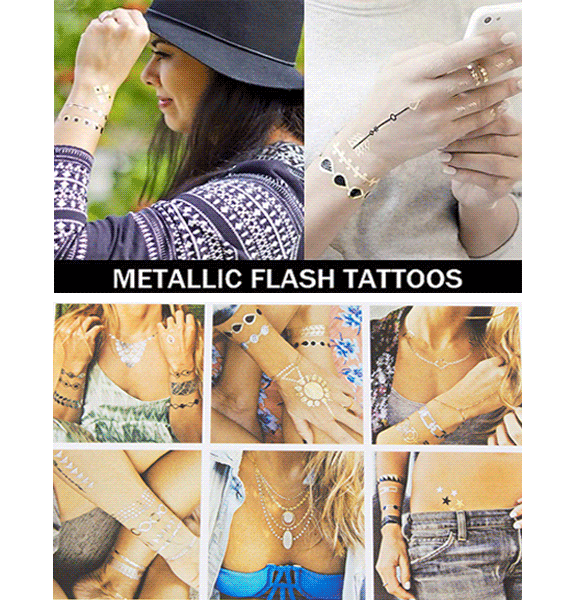 Metallic Flash Tattoo Sheet