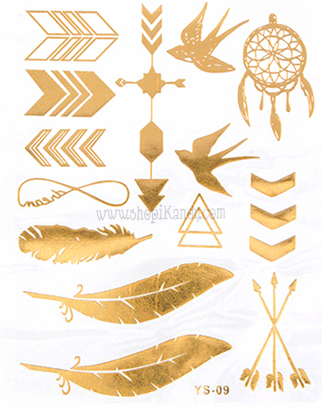 Metallic Flash Tattoo Sheet