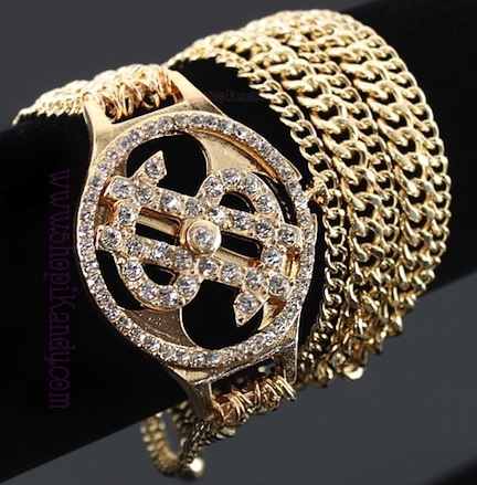 Bling Money $ign Chain Wrap Around Bracelet