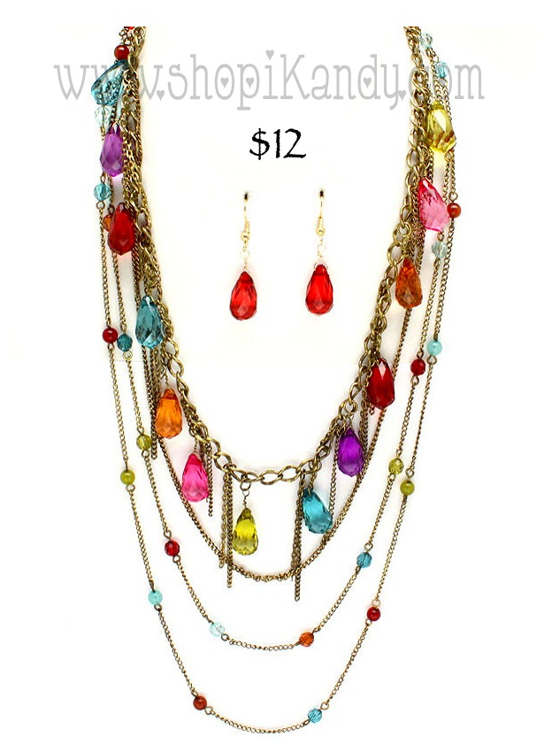 Multi Charm Necklace Set