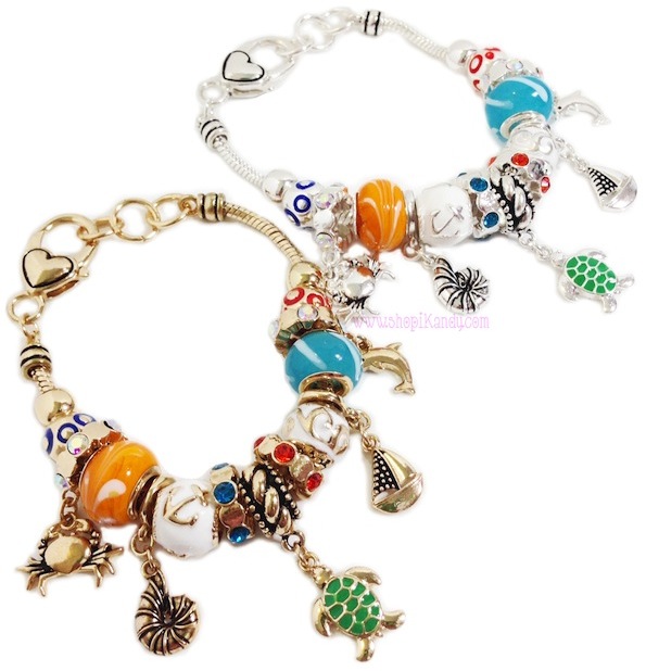 Nautical Beaded Charm Bracelet