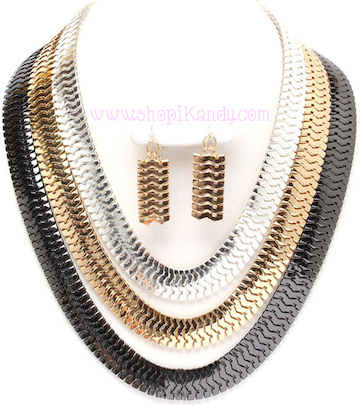 Multi Strand Ombre Necklace Set